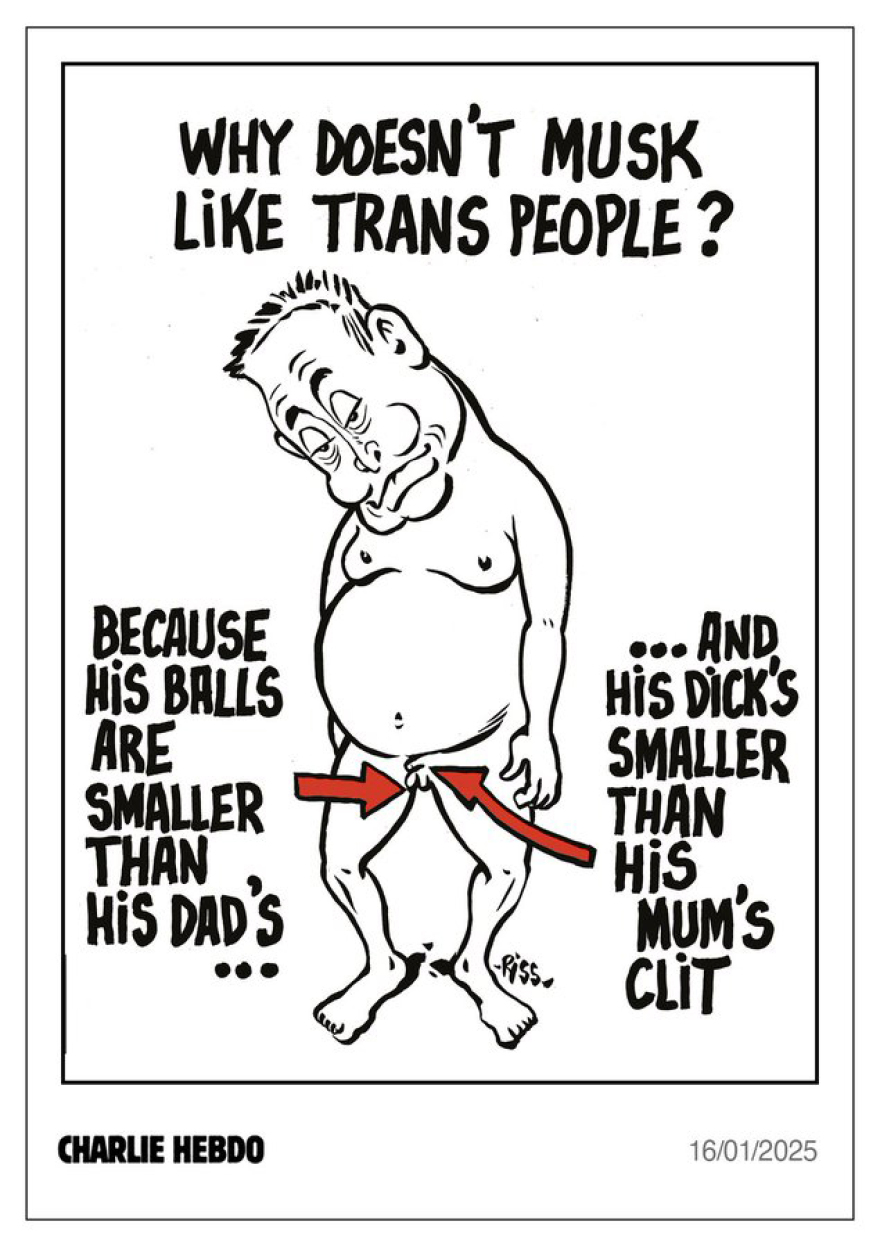 Βιτριολικά σκίτσα του Charlie Hebdo με τον Έλον Μασκ: Σαν σκουλήκι πετιέται από τη σορό του Ζαν Μαρί Λε Πεν
