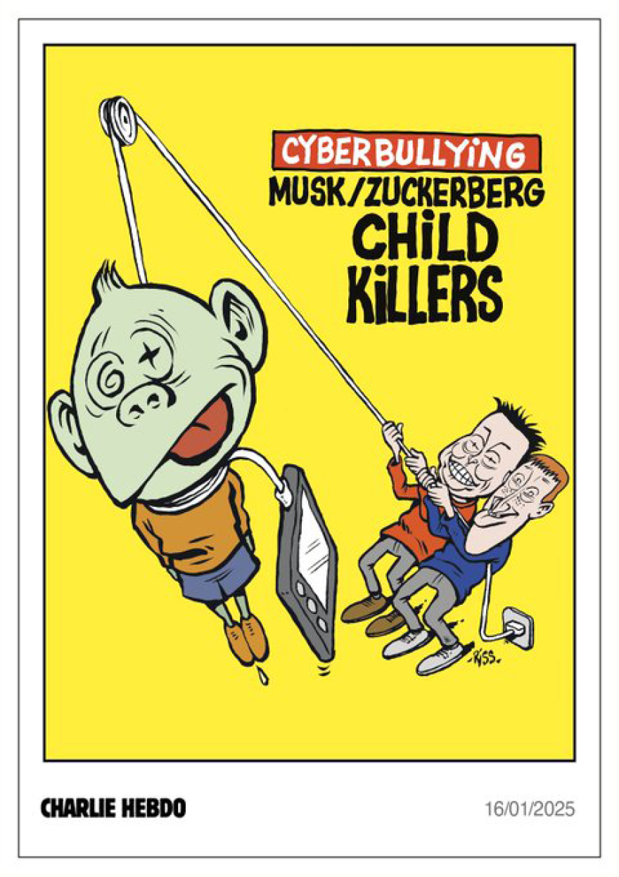 Βιτριολικά σκίτσα του Charlie Hebdo με τον Έλον Μασκ: Σαν σκουλήκι πετιέται από τη σορό του Ζαν Μαρί Λε Πεν