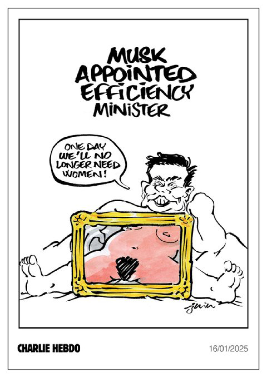 Βιτριολικά σκίτσα του Charlie Hebdo με τον Έλον Μασκ: Σαν σκουλήκι πετιέται από τη σορό του Ζαν Μαρί Λε Πεν
