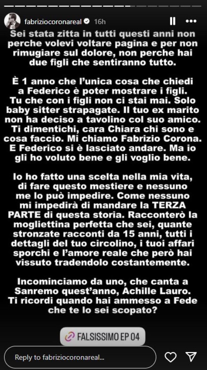 Φίλος του Φέντεζ ισχυρίζεται ότι και η Φεράνι ήταν άπιστη ενώ απειλεί με αποκαλύψεις - «Θα πω τα ψέματα και τις βρώμικες δουλειές σου»