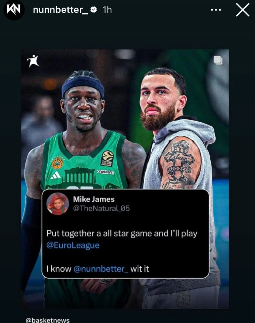 Μάικ Τζέιμς και Κέντρικ Ναν θέλουν All Star Game στη Euroleague 