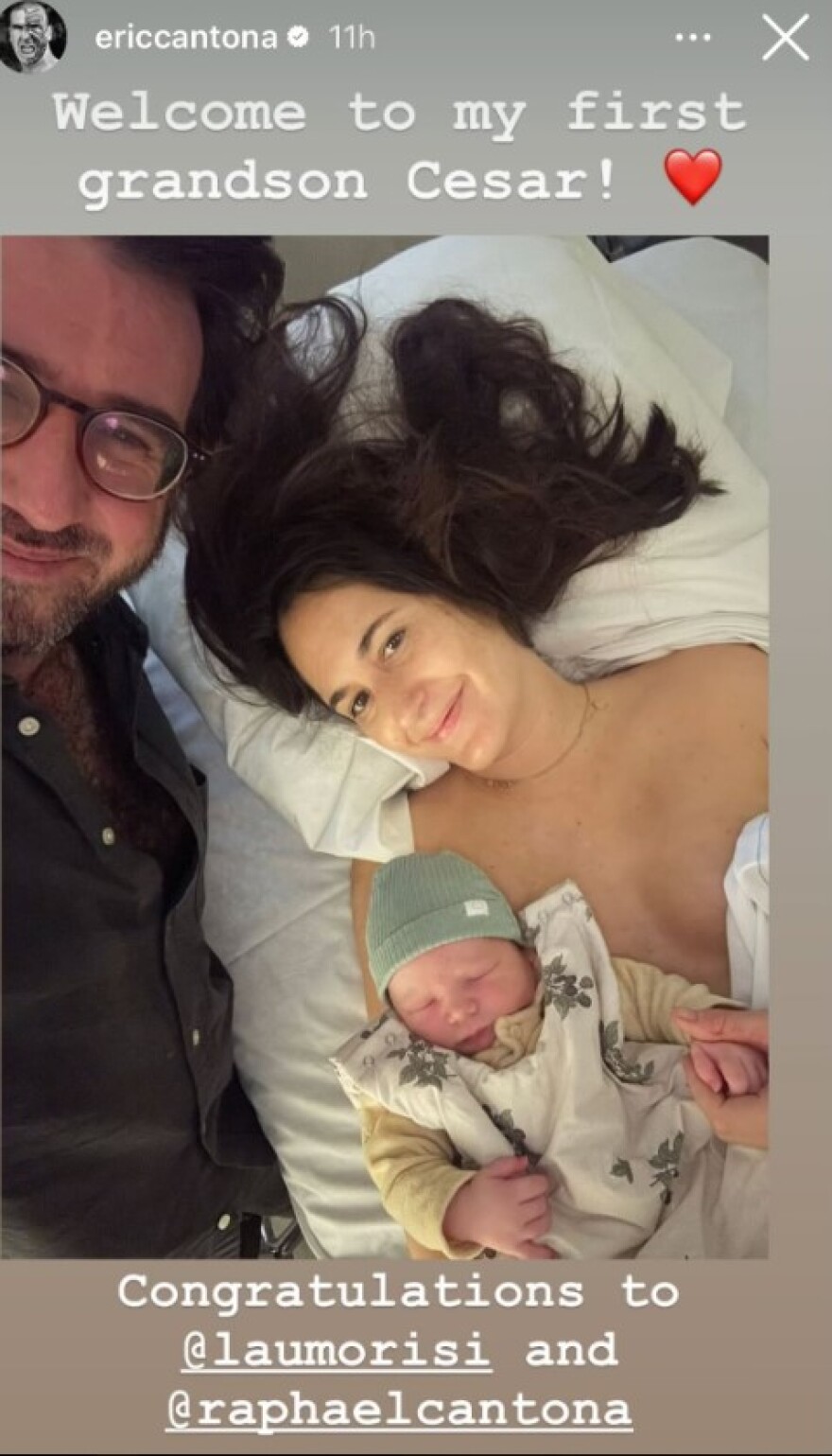 Ο Ερικ Καντονά έγινε για πρώτη φορά παππούς