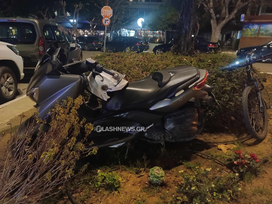 Τροχαίο με τραυματία οδηγό μηχανής στα Χανιά – Δείτε φωτογραφίες 