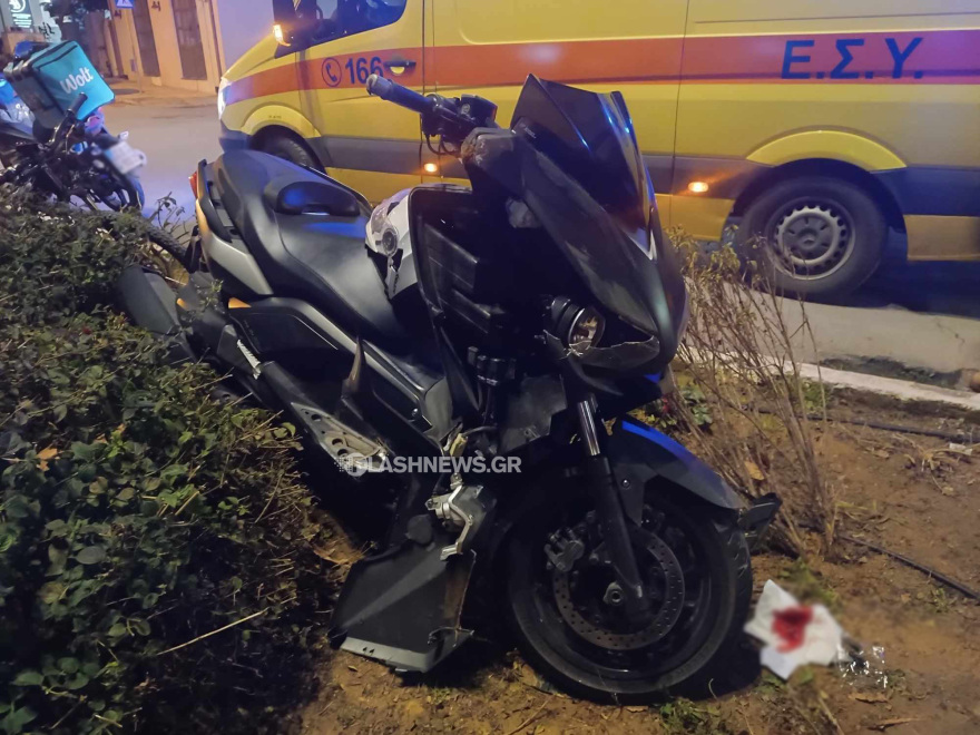 Τροχαίο με τραυματία οδηγό μηχανής στα Χανιά – Δείτε φωτογραφίες 