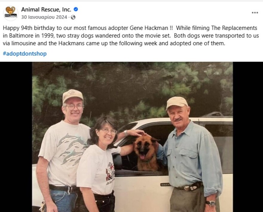 Τζιν Χάκμαν: Εντοπίστηκαν ζωντάνα δύο από τα σκυλιά του - Το τρίτο βρέθηκε νεκρό μαζί με τον ηθοποιό και τη γυναίκα του 