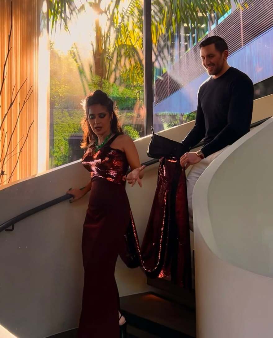 Οι φωτογραφίες της Σάλμα Χάγιεκ από την τελετή απονομής των Χρυσών Σφαιρών