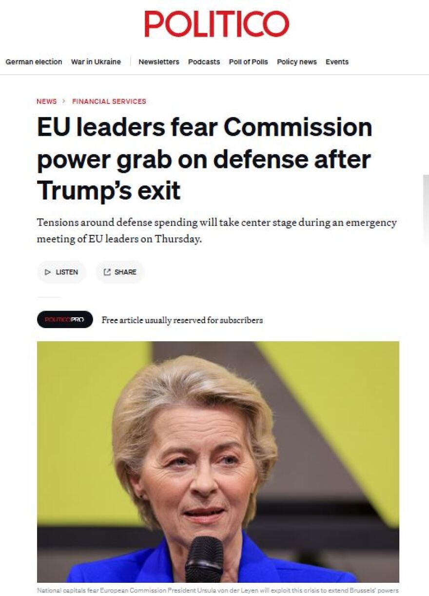 To μεγάλο παζάρι στις Βρυξέλλες για τις αμυντικές δαπάνες: Η ανησυχία για την εξουσία της φον ντερ Λάιεν και τα ψιλά γράμματα για τη ρήτρα διαφυγής