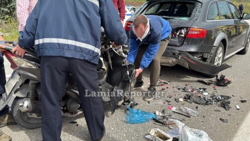 Τροχαίο στη Λαμία με σοβαρά τραυματία οδηγό μηχανής
