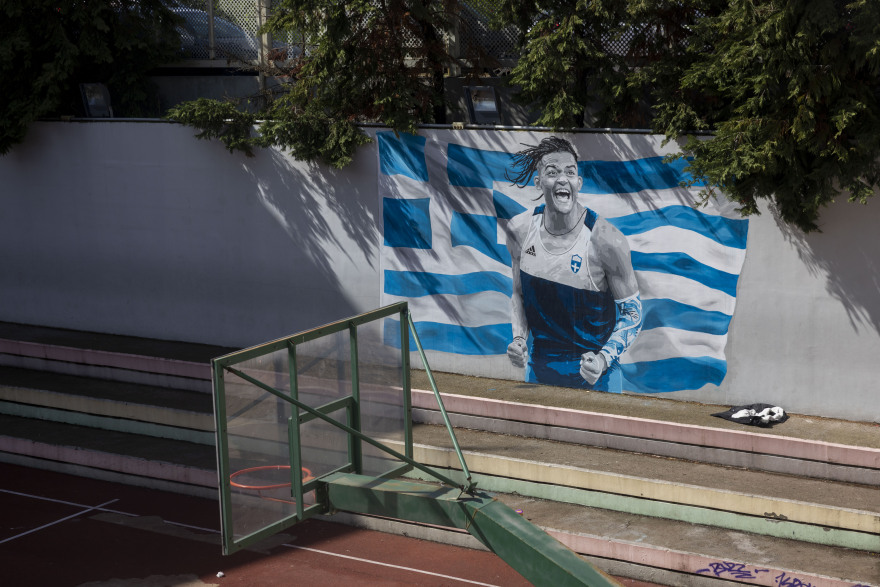 Ο Καραλής έγινε γκράφιτι σε σχολείο της Θεσσαλονίκης - Η αντίδραση του Ολυμπιονίκη - Φωτογραφίες