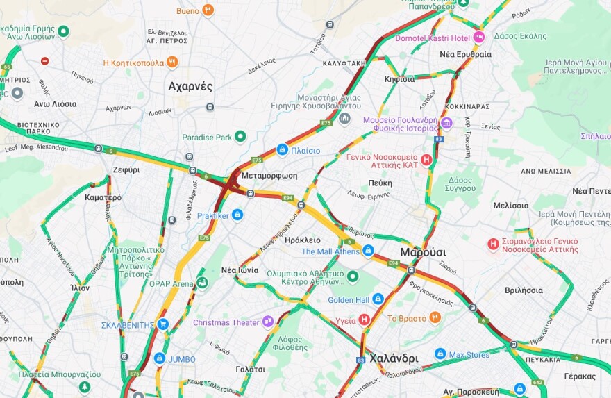 Καταιγίδα τώρα στην Αττική, πιο έντονα τα φαινόμενα στα βόρεια προάστια - Στο κόκκινο Κηφισός και Αττική Οδός