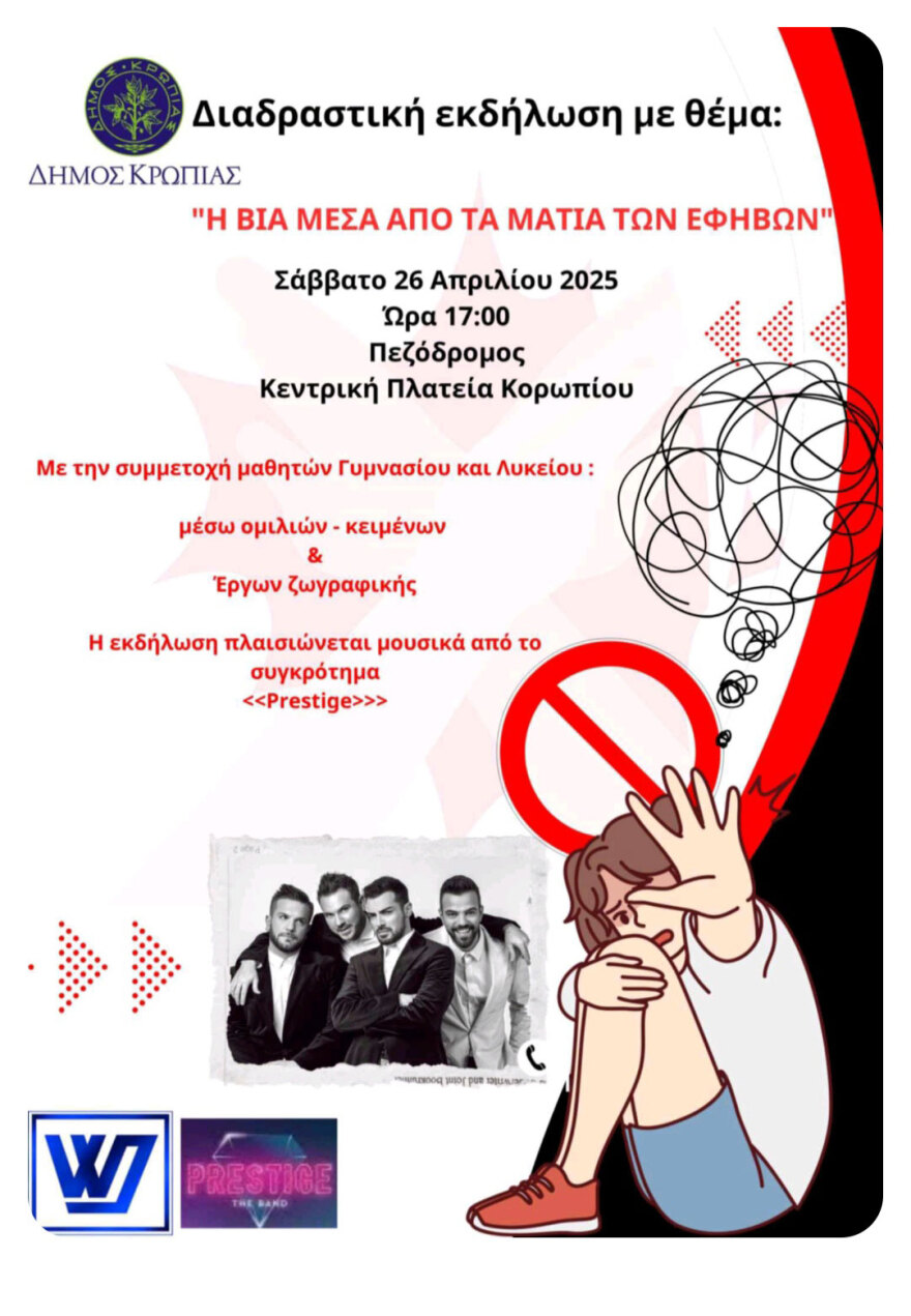 Κορωπί: Οι έφηβοι μιλούν ανοιχτά για τη βία, μια διαδραστική εκδήλωση προβληματισμού και έκφρασης