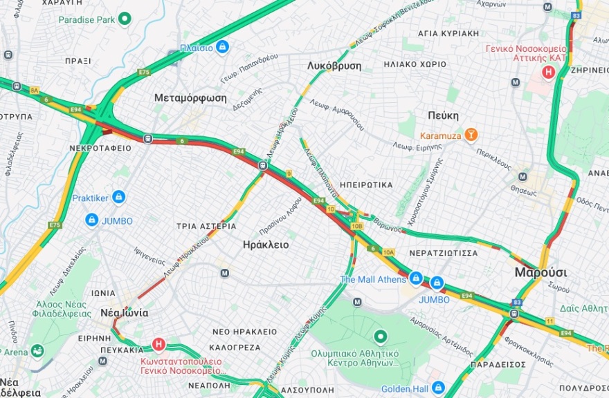 Καθυστερήσεις στην Αττική Οδό, στο ρεύμα προς Αεροδρόμιο, μετά από τροχαίο - Δείτε live την κίνηση