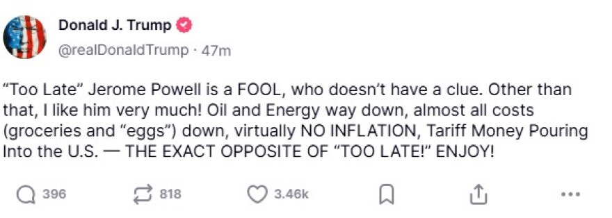 Τραμπ κατά Πάουελ για τα επιτόκια: Ανόητος και ανίδεος, κατά τα άλλα τον συμπαθώ