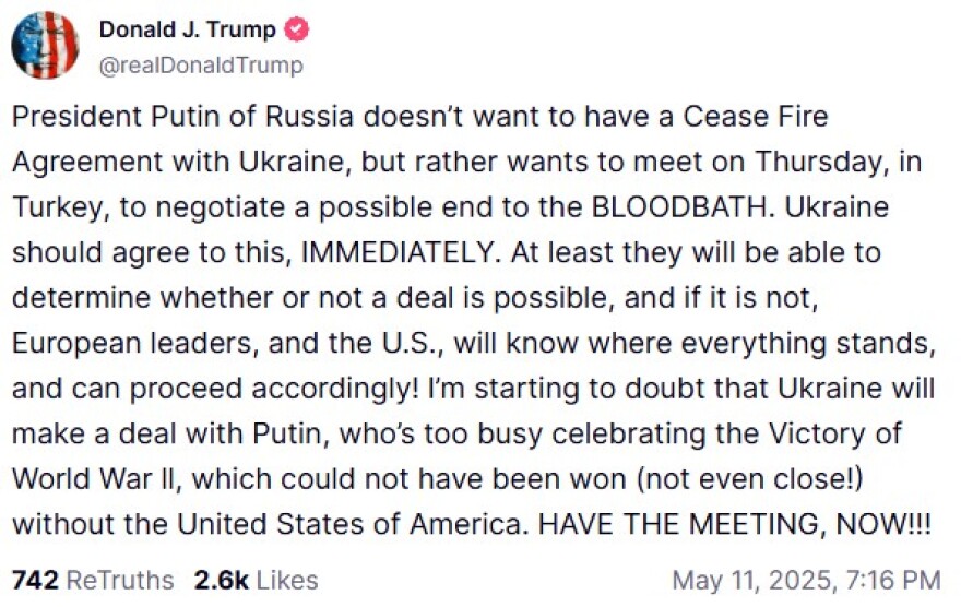 Πιέζει για συνομιλίες Ρωσίας - Ουκρανίας ο Τραμπ: «Κάντε τη συνάντηση τώρα!»