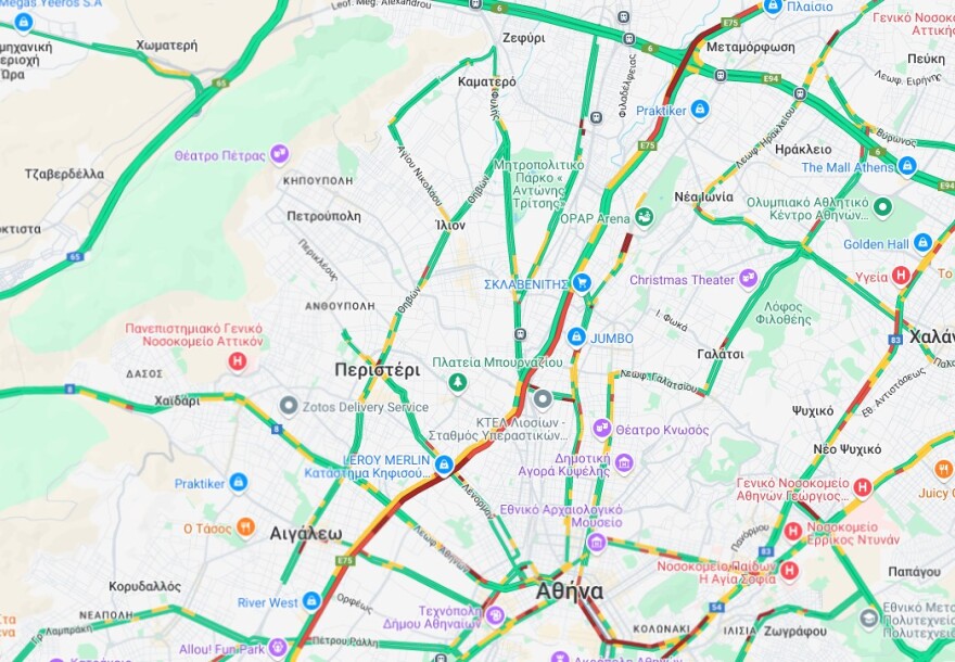 Κυκλοφοριακά προβλήματα σε όλη την Αττική - Μποτιλιάρισμα σε Κηφισό και Αττική Οδό λόγω τροχαίων 