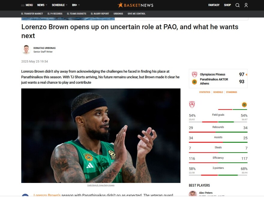 Λορέντζο Μπράουν: «Ποτέ δεν ήξερα τι ακριβώς περίμεναν από μένα στον Παναθηναϊκό»!