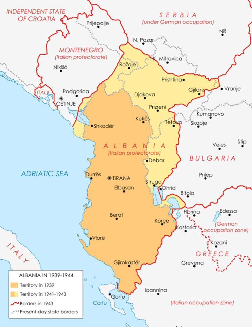 Ο αλβανικός αλυτρωτισμός σε επίσημους χάρτες
