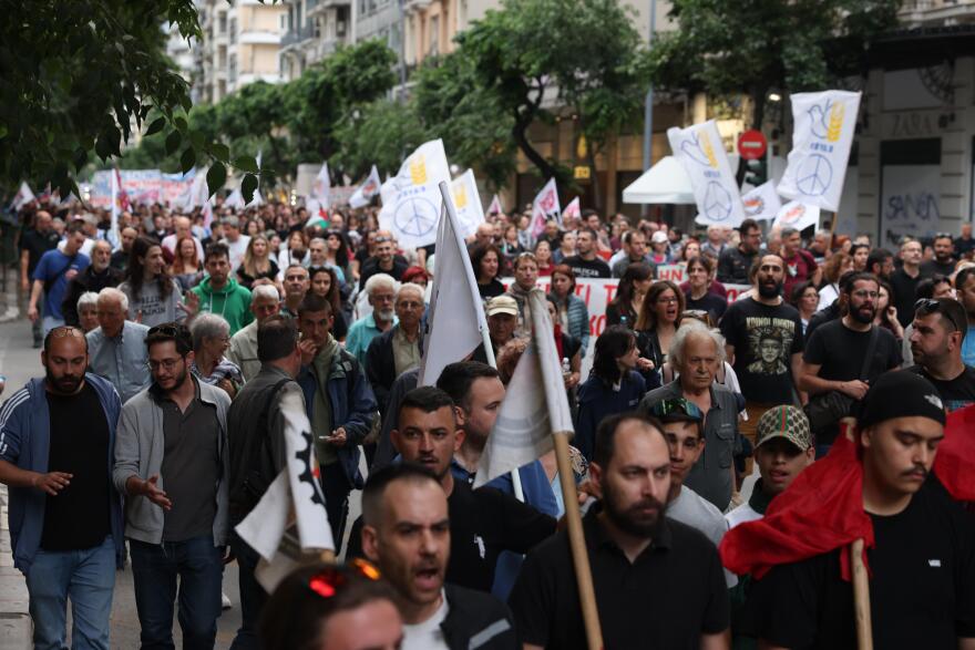Πορεία στη Θεσσαλονίκη για τον πόλεμο στη Γάζα - Δείτε φωτογραφίες