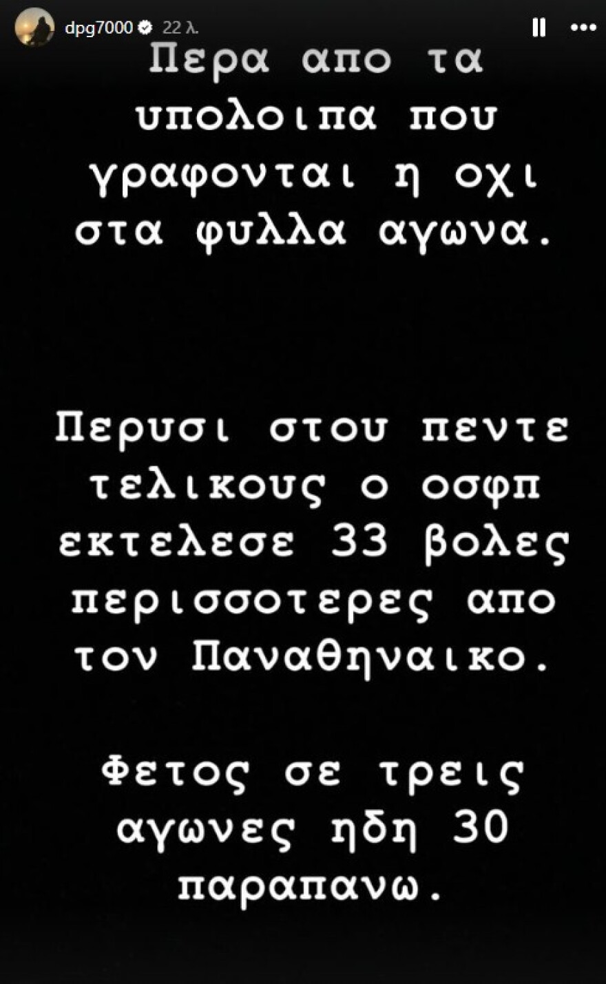 Γιαννακόπουλος: «Πέρυσι ο Ολυμπιακός εκτέλεσε 33 βολές περισσότερες από τον ΠΑΟ στους τελικούς, φέτος έχει ήδη 30 παραπάνω»