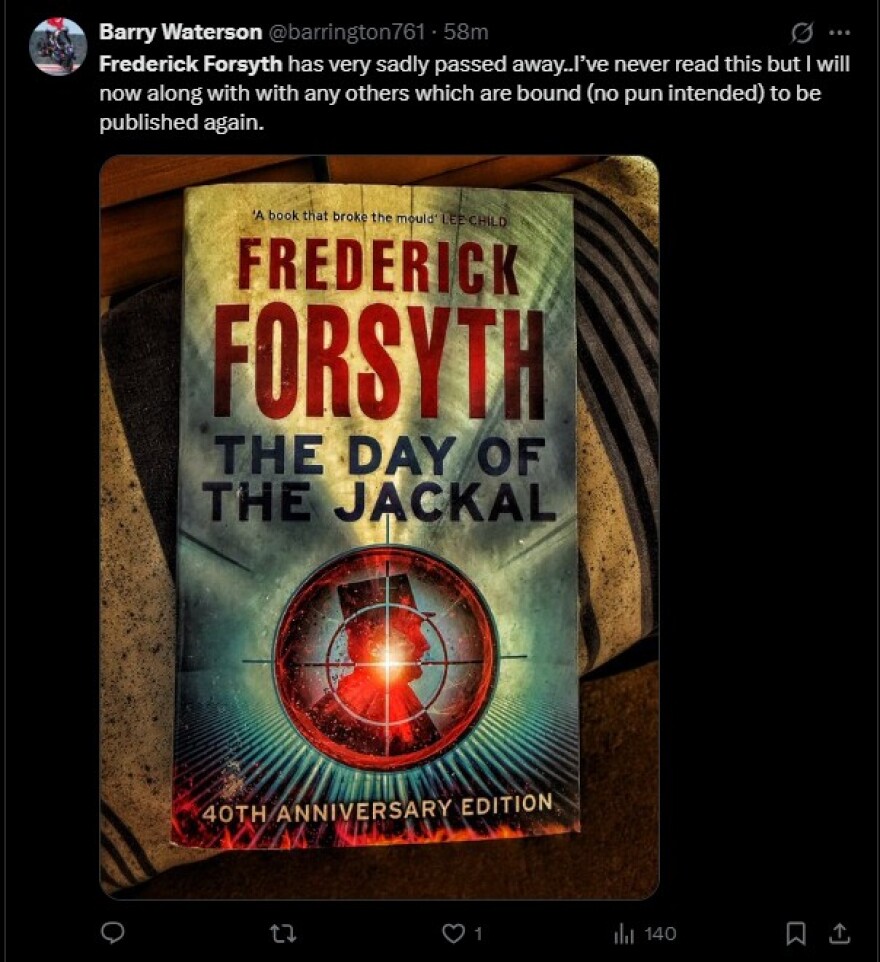 Βρετανία: Πέθανε ο συγγραφέας Φρέντερικ Φορσάιθ, ένας από τους αριστοτέχνες του μυθιστορήματος κατασκοπείας