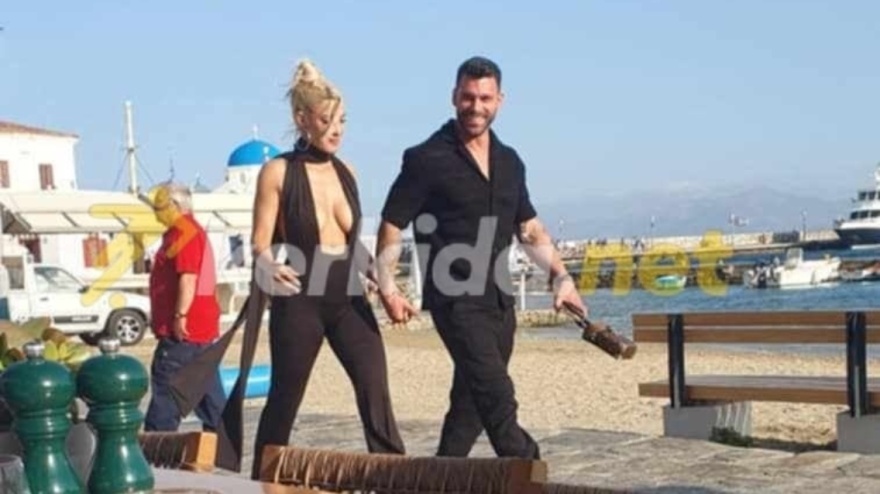 Ιωάννα Τούνη - Στάθης Σχίζας: Πλάνα από την έξοδό τους στη Μύκονο 