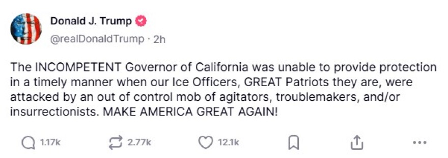 Νέα επίθεση Τραμπ στον κυβερνήτη της Καλιφόρνια: Ανίκανος να προστατεύσει την πολιτεία από τους ταραχοποιούς