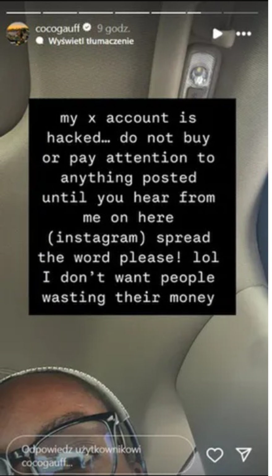 Θύμα χάκερ η Κόκο Γκοφ - Προειδοποίησε τους ακολούθους της για ψεύτικη ανάρτηση
