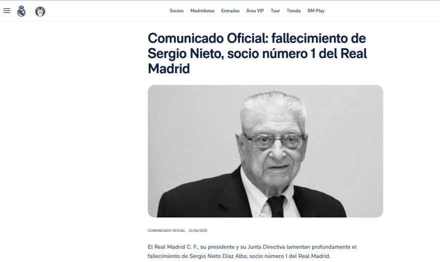 Ρεάλ Μαδρίτης: Πέθανε σε ηλικία 100 ετών το ιστορικό πρώτο μέλος της - Είχε γραφτεί το 1932! 