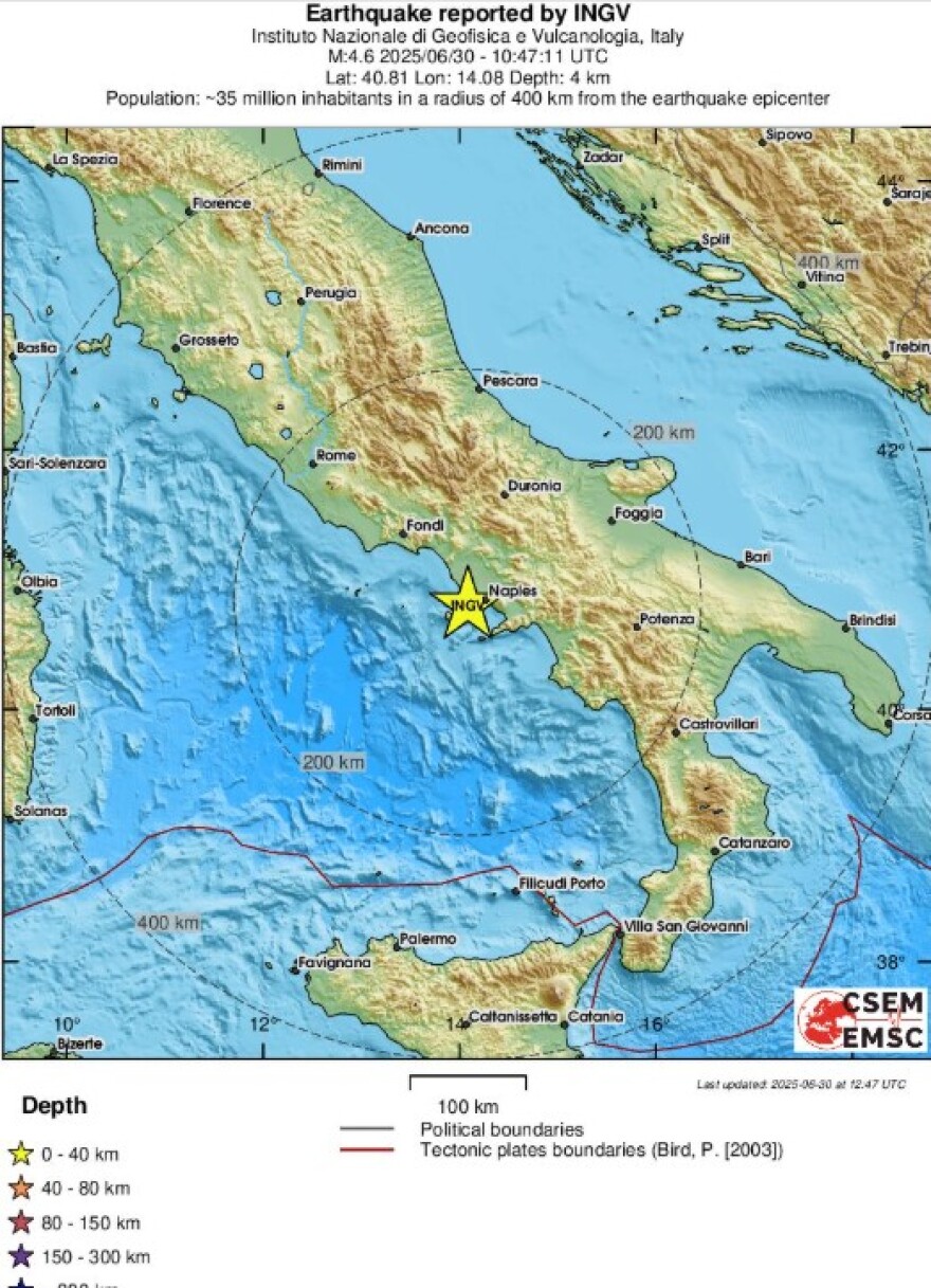 Σεισμός 4,6 Ρίχτερ στη Νάπολη: Στον δρόμο οι κάτοικοι, διακοπές δρομολογίων στα τρένα