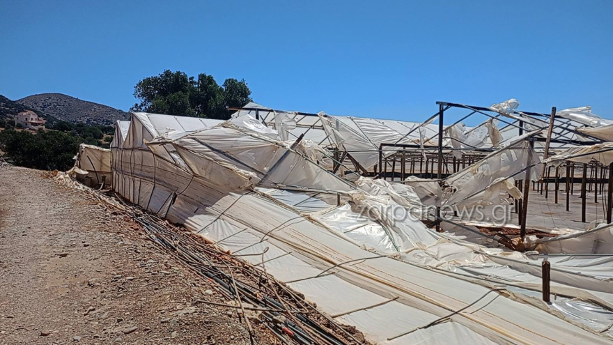 Τεράστιες καταστροφές στα θερμοκήπια από τους δυνατούς ανέμους στα Χανιά - Δείτε βίντεο και φωτογραφίες
