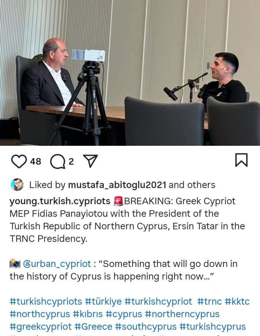 Στο «προεδρικό» των κατεχόμενων για συνέντευξη με τον Τατάρ ο Φειδίας Παναγιώτου
