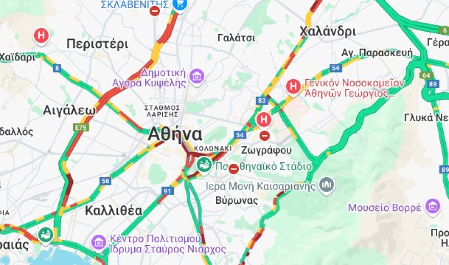 Κίνηση στους δρόμους: Στο «κόκκινο» η άνοδος της Κηφισού και το κέντρο της Αθήνας