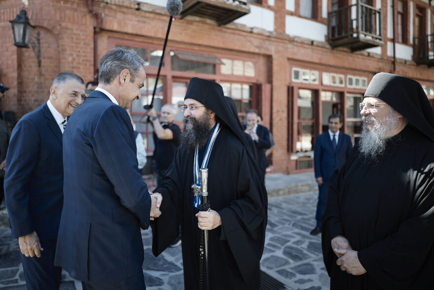 Kyriakos Mitsotakis visited the Vatopedi Monastery - Video and Pictures