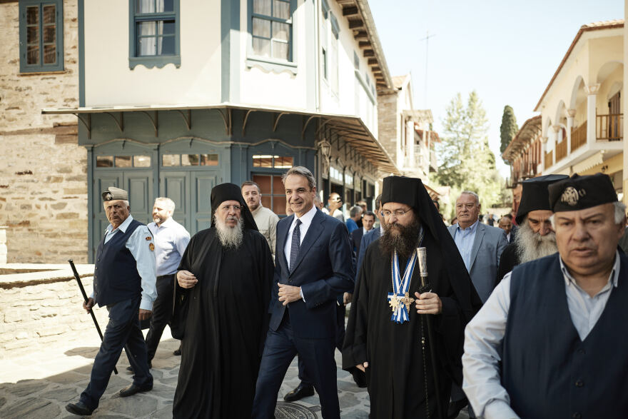 Kyriakos Mitsotakis visited the Vatopedi Monastery - Video and Pictures