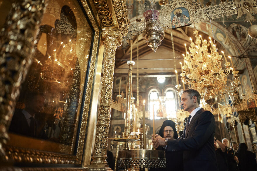 Kyriakos Mitsotakis visited the Vatopedi Monastery - Video and Pictures