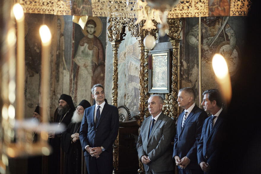 Kyriakos Mitsotakis visited the Vatopedi Monastery - Video and Pictures