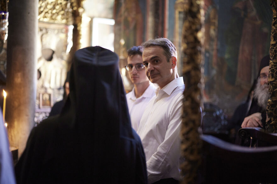 Kyriakos Mitsotakis visited the Vatopedi Monastery - Video and Pictures
