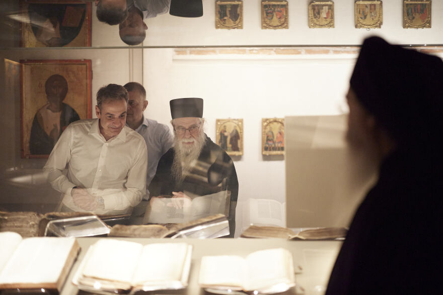 Kyriakos Mitsotakis visited the Vatopedi Monastery - Video and Pictures