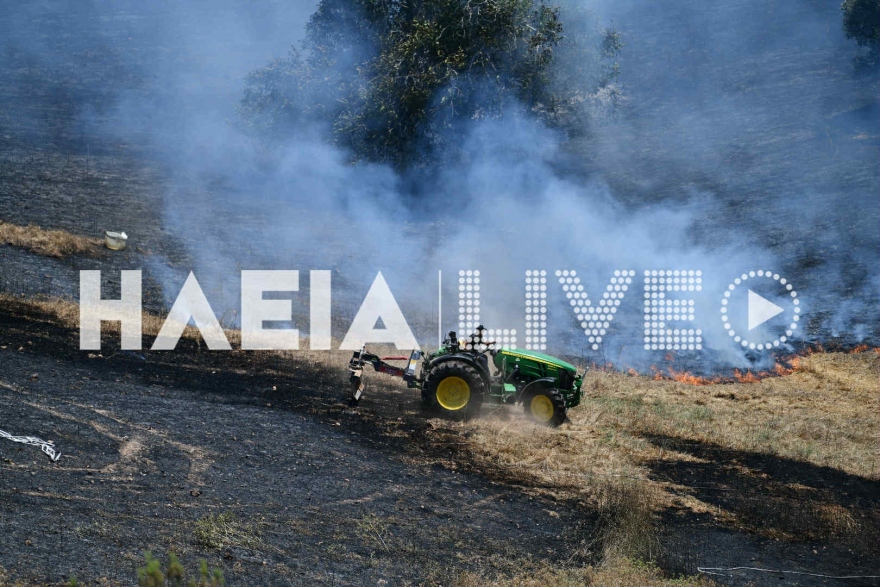 Χωρίς ενεργό μέτωπο η φωτιά στην Κάμενα Αρχαίας Ολυμπίας