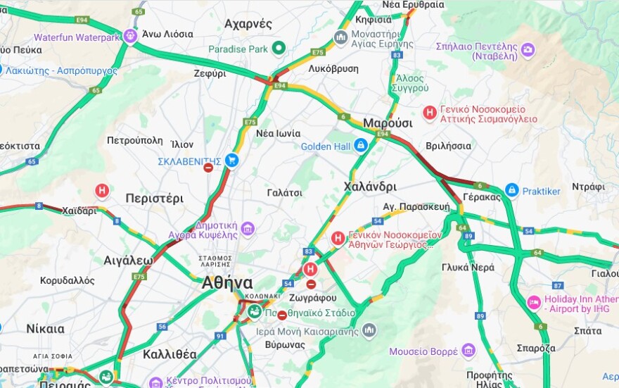 Κίνηση στους δρόμους: Μποτιλιαρισμένος ο Κηφισός - Καθυστερήσεις άνω των 30 λεπτών στην Αττική Οδό