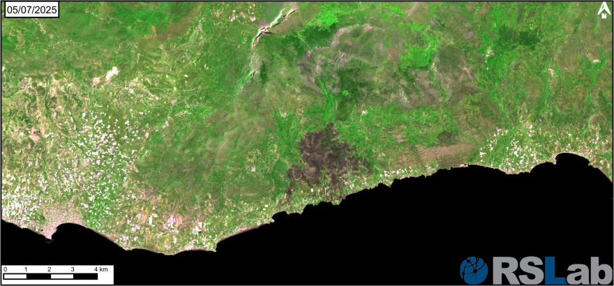 Η καταστροφή από τη φωτιά στην Ιεράπετρα μέσα από δορυφορικές φωτογραφίες