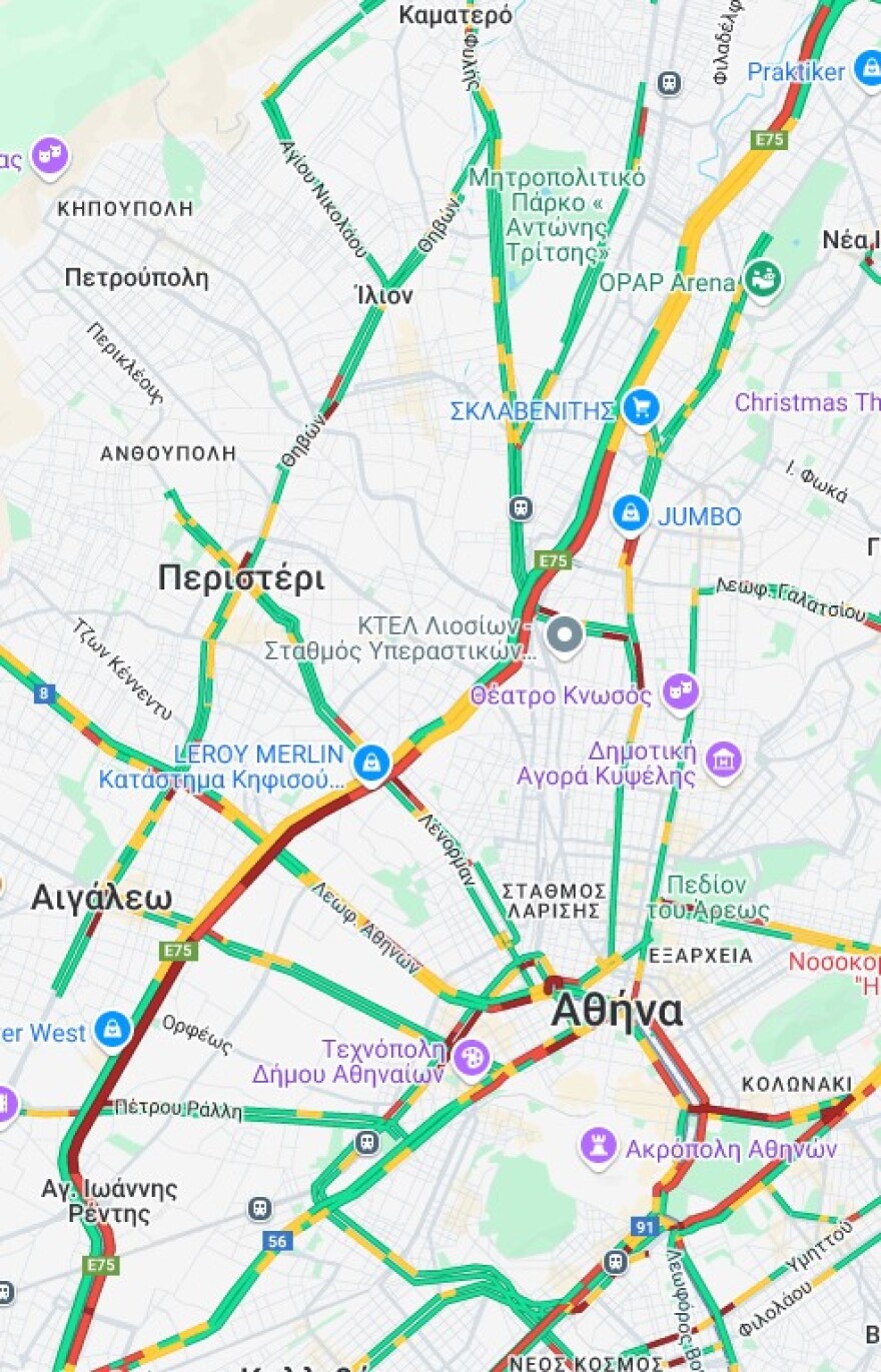 Στο κόκκινο οι δρόμοι της Αττικής - Μποτιλιάρισμα σε Κηφισό και στην Αττική οδό, δείτε πού υπάρχει κίνηση 