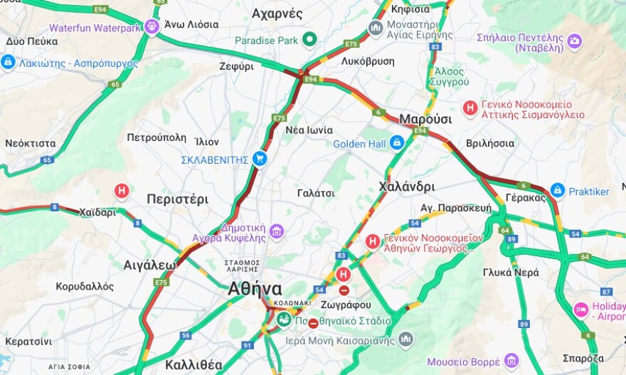 Κίνηση στους δρόμους: Μποτιλιαρισμένος ο Κηφισός - Καθυστερήσεις άνω των 30 λεπτών στην Αττική Οδό