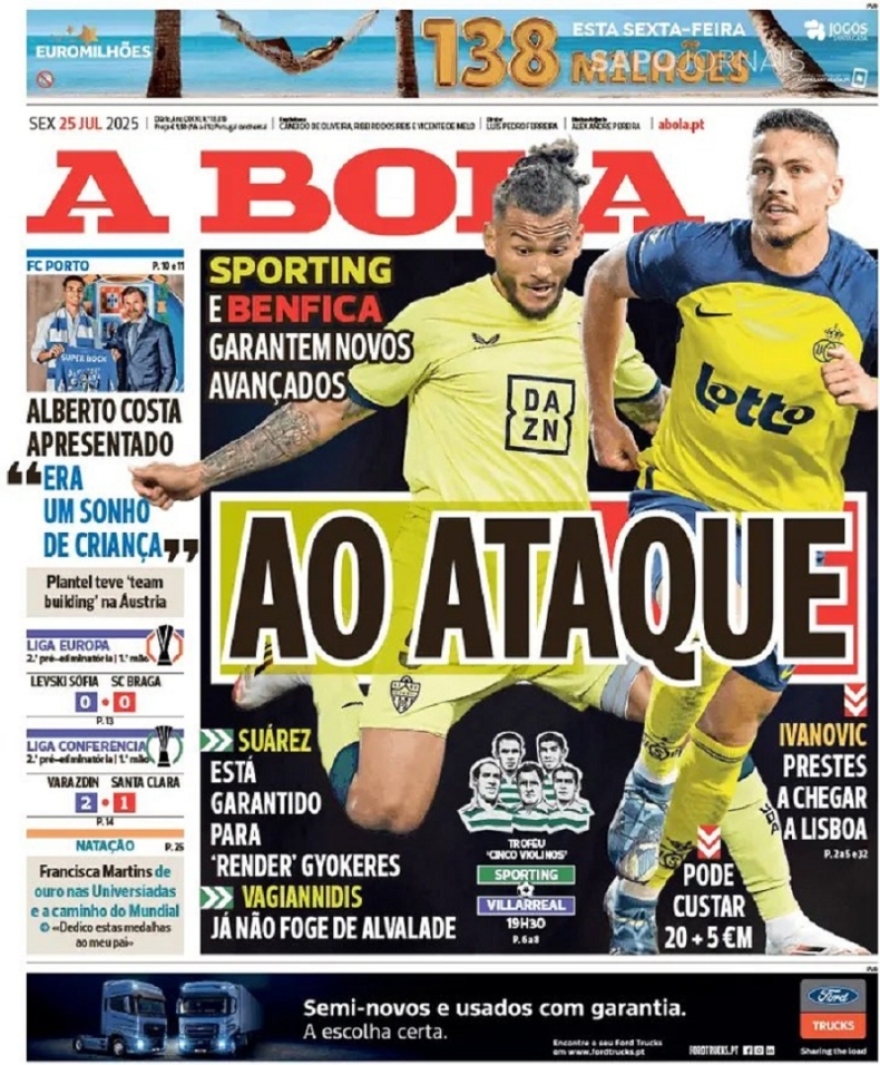 Γιώργος Βαγιαννίδης: Στο πρωτοσέλιδο της A Bola ο Έλληνας μπακ, ξανά σύνδεση με Σπόρτινγκ