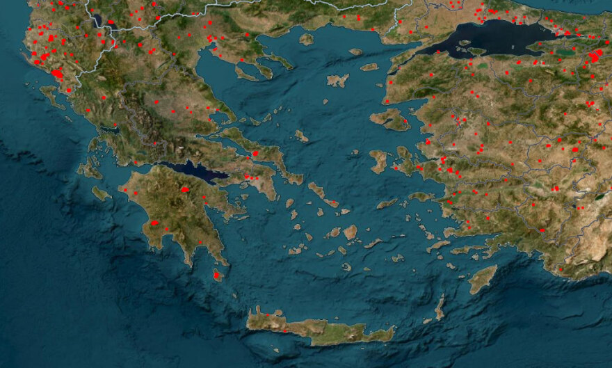 Καίγεται όλη η Μεσόγειος - Δείτε τον δορυφορικό χάρτη της NASA για τις φωτιές σε εξέλιξη