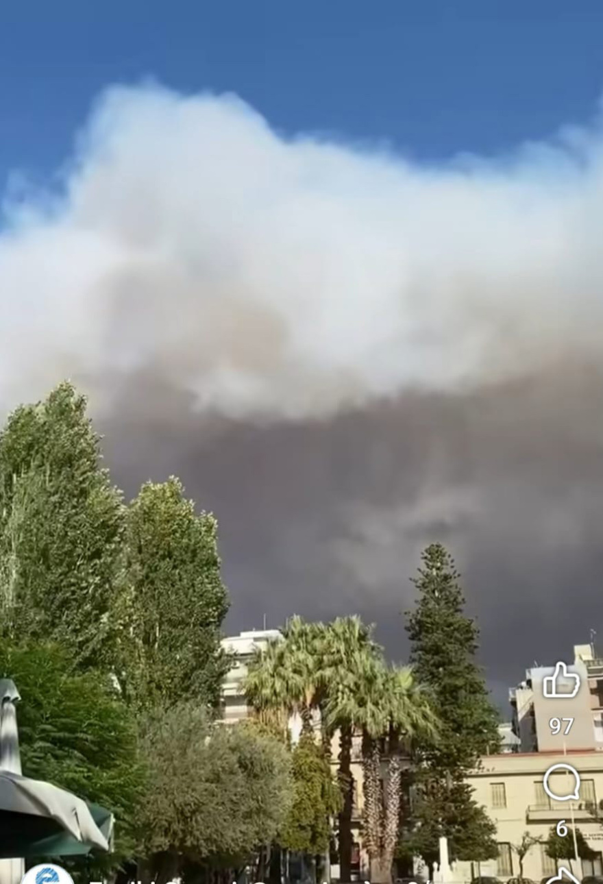 Στα περίχωρα της Χαλκίδας η φωτιά στην Εύβοια, στο κέντρο της πόλης φτάνουν οι καπνοί - Δύσκολες φωτιές σε Εύβοια, Κύθηρα, Μεσσηνία και Κρήτη xalkida1