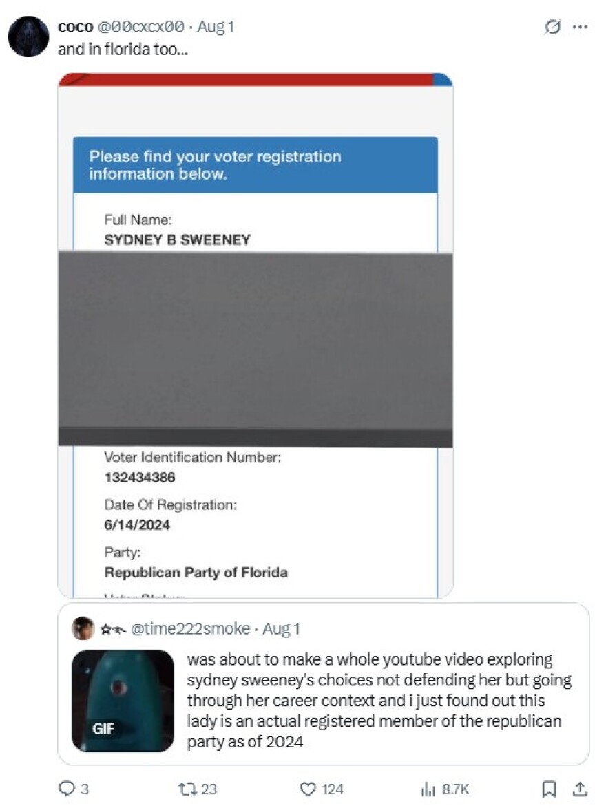 Ρεπουμπλικανή από το 2024 η Σίντνεϊ Σουίνι: Πώς αποκαλύφθηκε τι ψηφίζει

