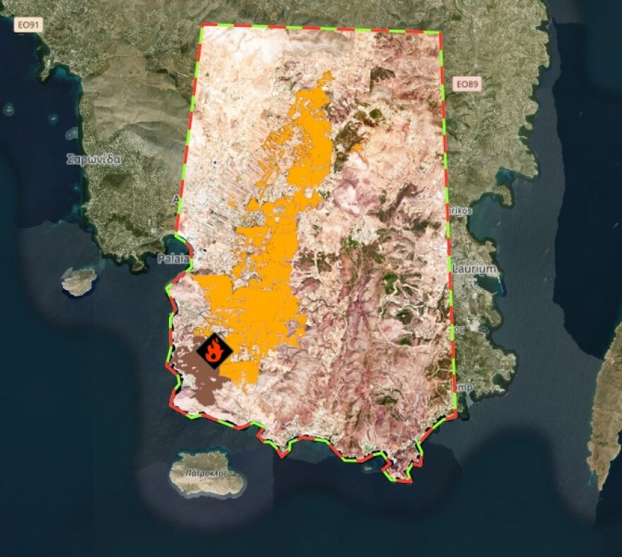 Σχεδόν 16.000 στρέμματα κάηκαν από την καταστροφική φωτιά στην Ανατολική Αττική - Δείτε τον χάρτη του Copernicus