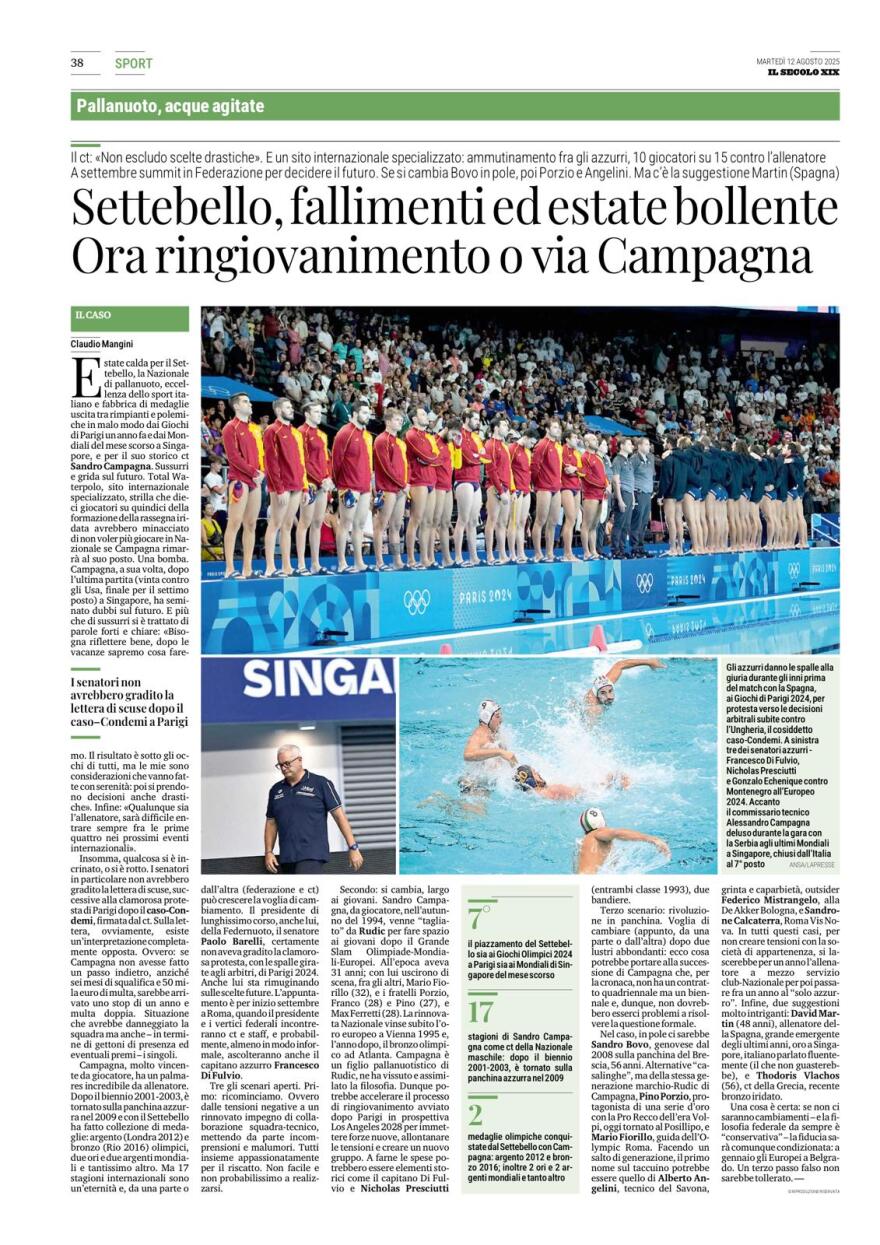 Θοδωρής Βλάχος: Υποψήφιος για την εθνική πόλο της Ιταλίας εάν αποχωρήσει ο Καμπάνια 