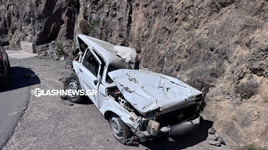 Αυτοκίνητο έπεσε από γκρεμό στα Σφακιά, στη ΜΕΘ διασωληνωμένος 80χρονος